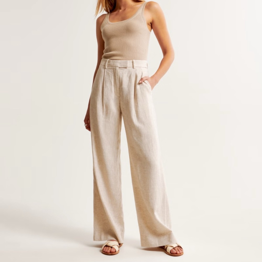 A&F Harper Tailored Linen Blend Pants